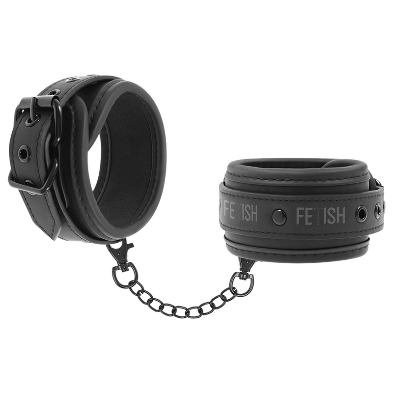 FETISH SUBMISSIVE BONDAGE Menottes Cuir Végétalien Doublure Noprène - Aura Intime