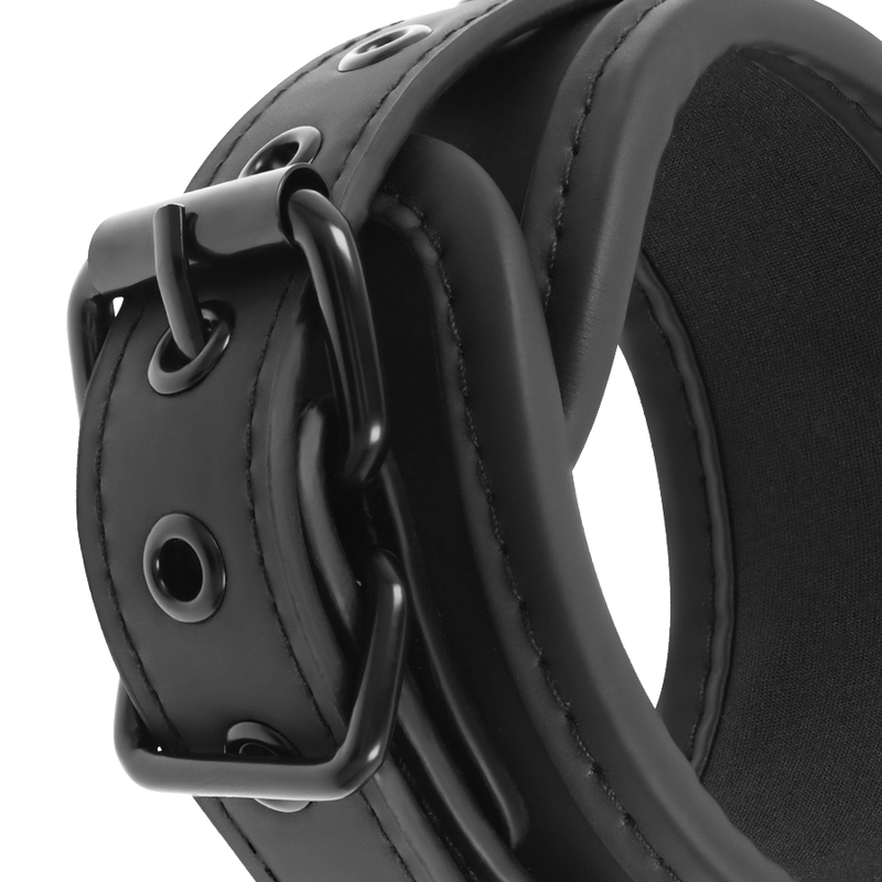 FETISH SUBMISSIVE BONDAGE Chevilles Cuir Végétalien Doublure Noprène — vue alternative