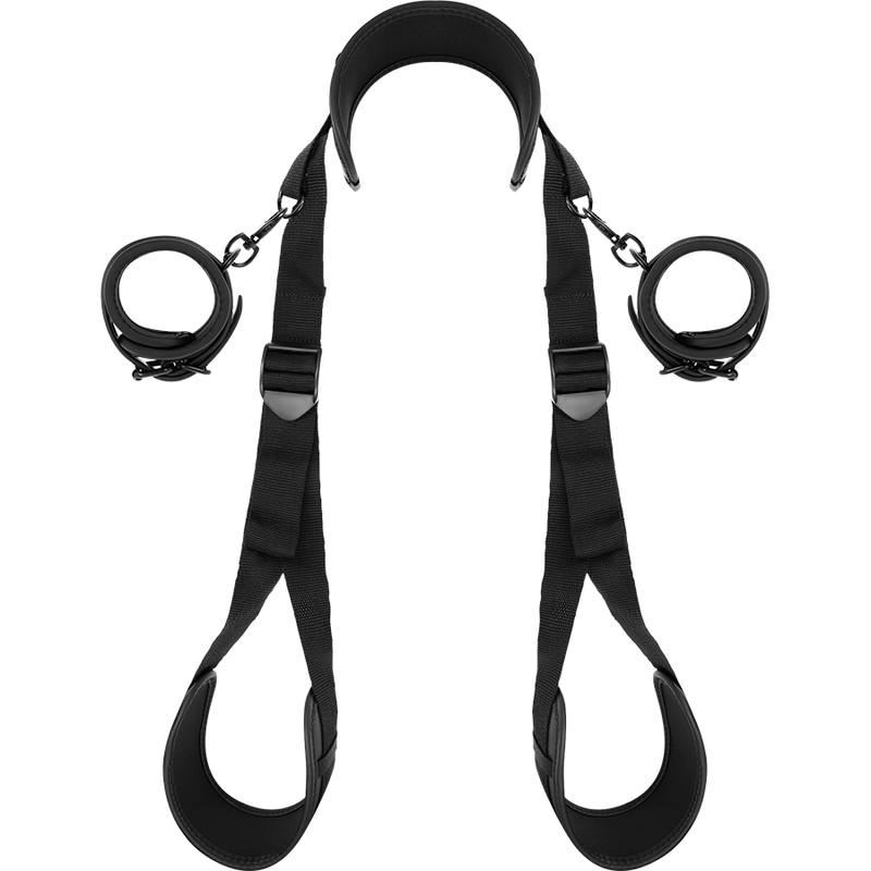 FETISH SUBMISSIVE BONDAGE Position Jambes Ouvertes Menottes Doublées Noprène - Aura Intime