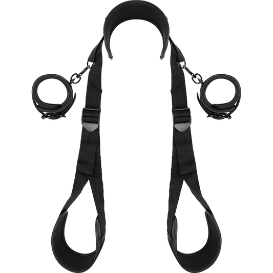 FETISH SUBMISSIVE BONDAGE Position Jambes Ouvertes Menottes Doublées Noprène - Aura Intime