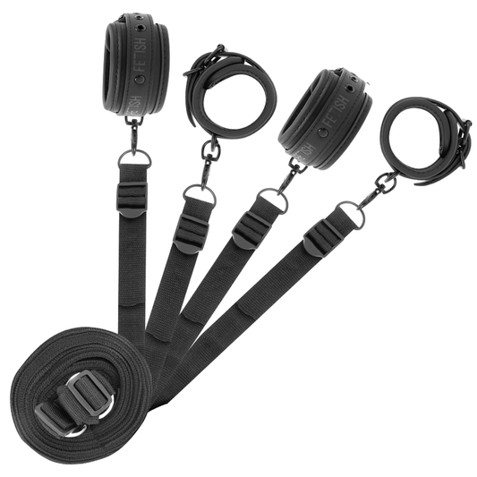 FETISH SUBMISSIVE BONDAGE Ensemble Menottes Liens Doublure Noprène - Aura Intime