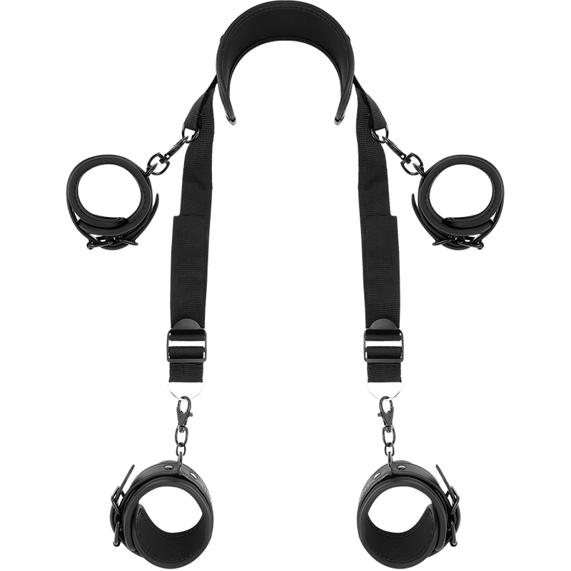 FETISH SUBMISSIVE BONDAGE Position Maître 4 Menottes Doublées Noprène - Aura Intime