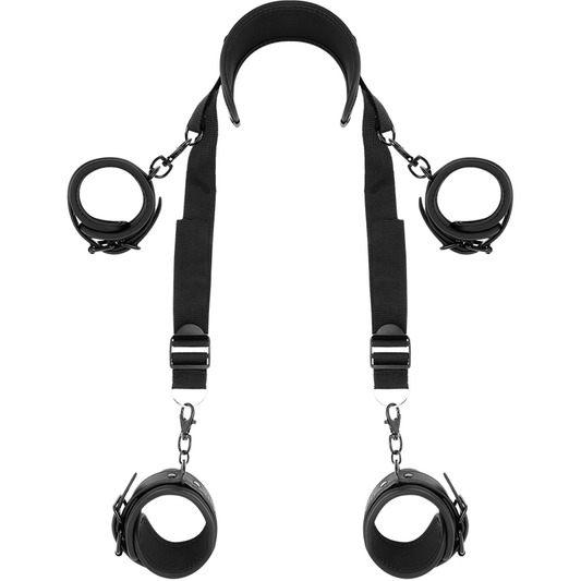 FETISH SUBMISSIVE BONDAGE Position Maître 4 Menottes Doublées Noprène - Aura Intime