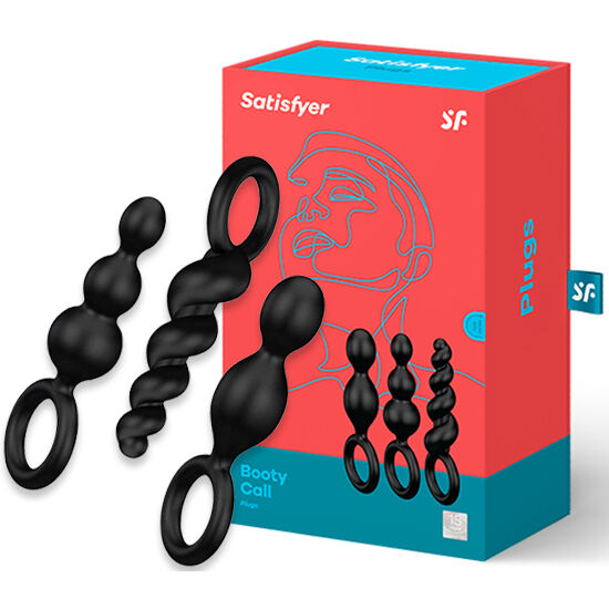 SATISFYER PLUGS Jeu Bouchons Anal 3 Pcs Noir — vue détaillée