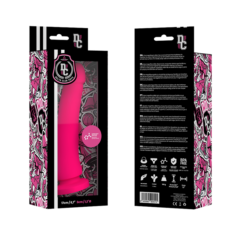 DELTACLUB TOYS GODE MÉDICAL SILICONE ROSE 17 CM -O- 3 CM — vue arrière