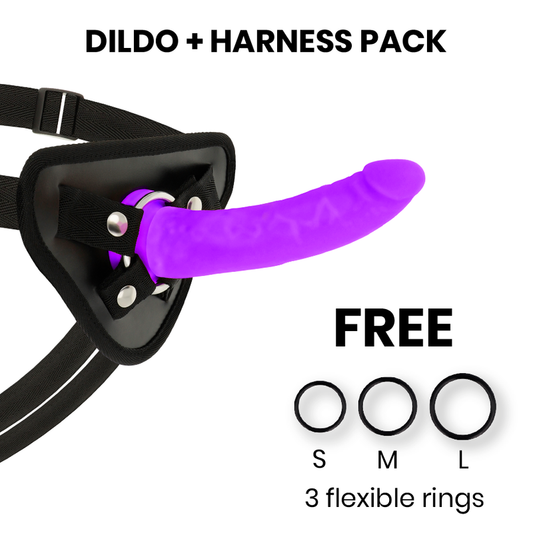 DELTA CLUB - Toys Harnais + Dong Silicone Violet 17 Cm -O- 3 Cm