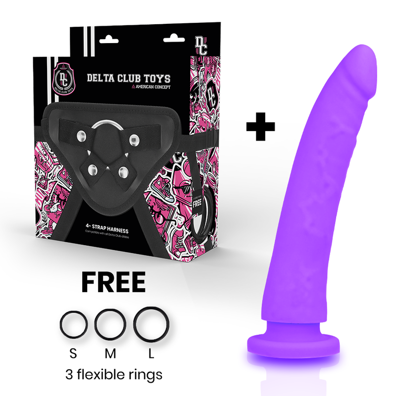 DELTACLUB TOYS ARNES + DONG SILICONE VIOLET 20 CM -O- 4 CM — vue détaillée