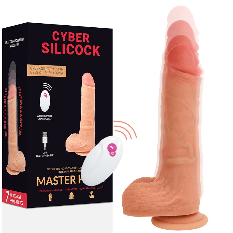 CYBER SILICOCK TÉLÉCOMMANDE RÉALISTE MASTER HUCK 20.9 CM -O- 4 CM - Aura Intime