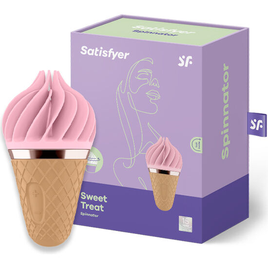 SATISFYER SPINNATOR Spinnator Sweet Treat Brun & Rose — vue détaillée