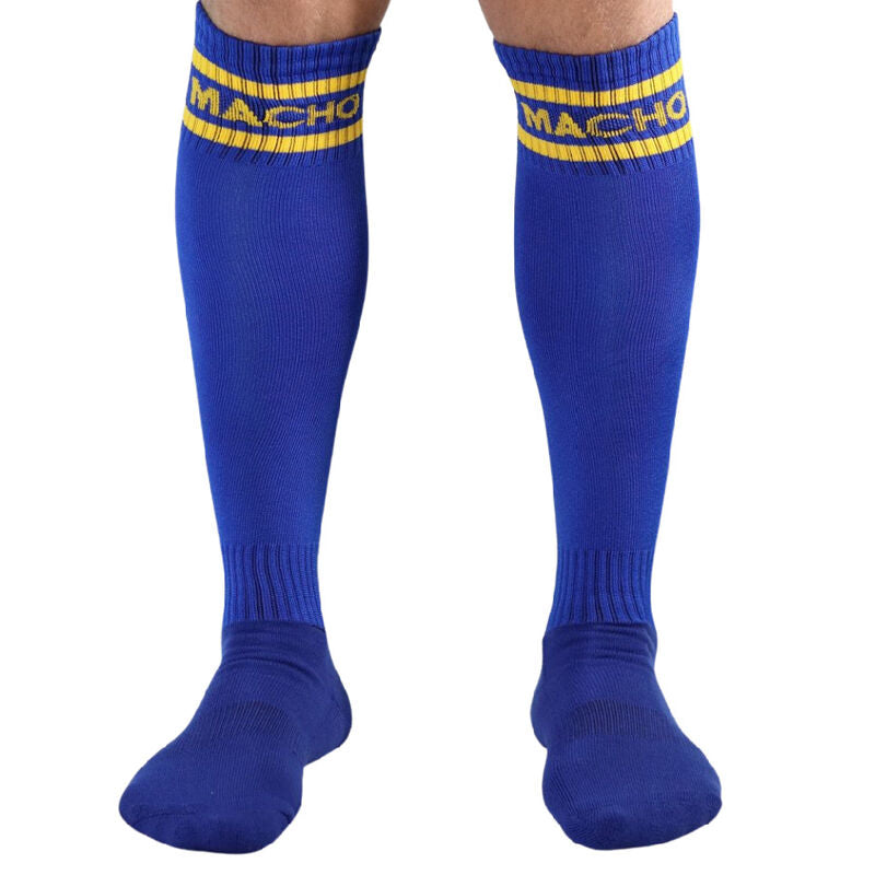 MACHO UNDERWEAR Chaussettes Longues Taille Unique Bleu - Aura Intime
