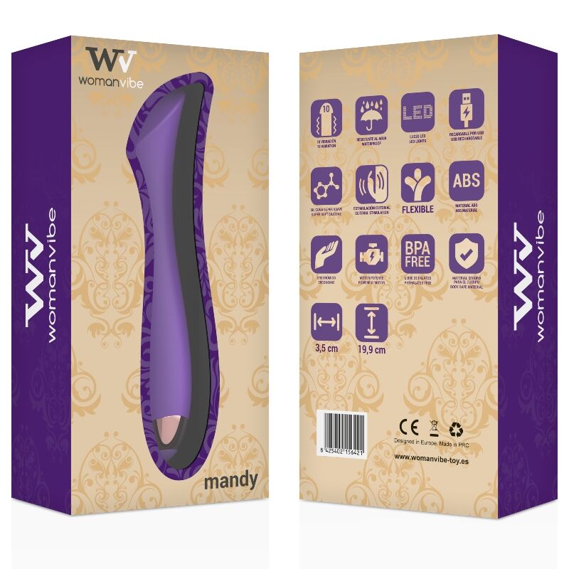 WOMANVIBE VIBRATEUR RECHARGEABLE SILICONE MANDY POINT "K" — vue détaillée
