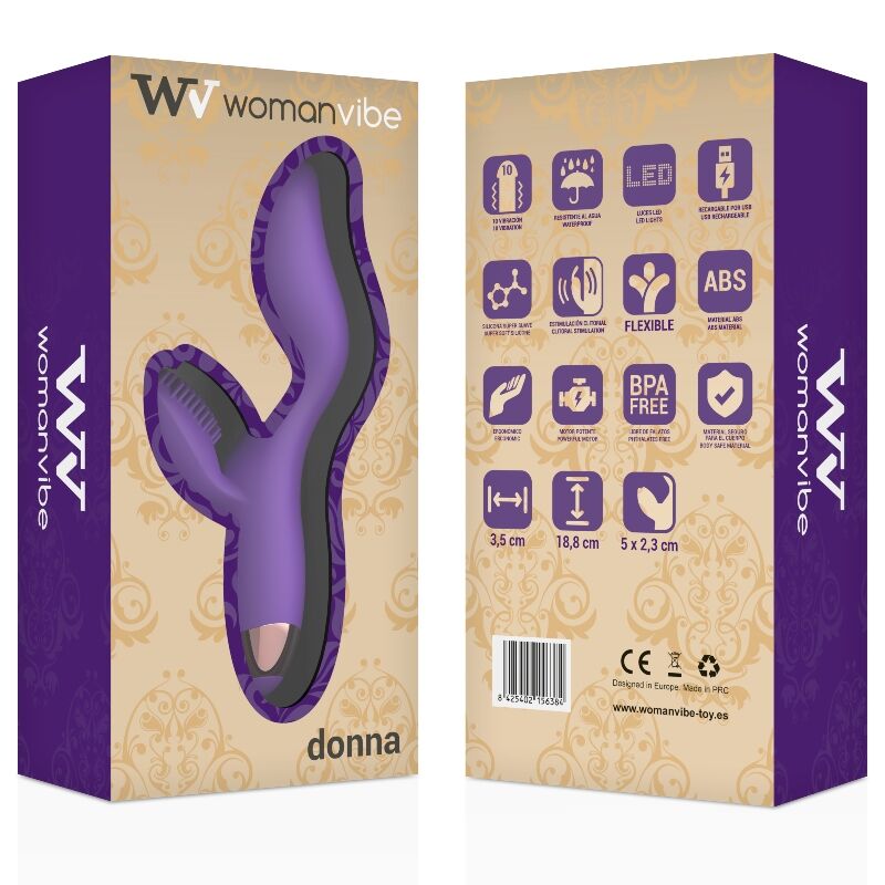 WOMANVIBE Vibrateur Silicone Rechargeable Donna — vue détaillée