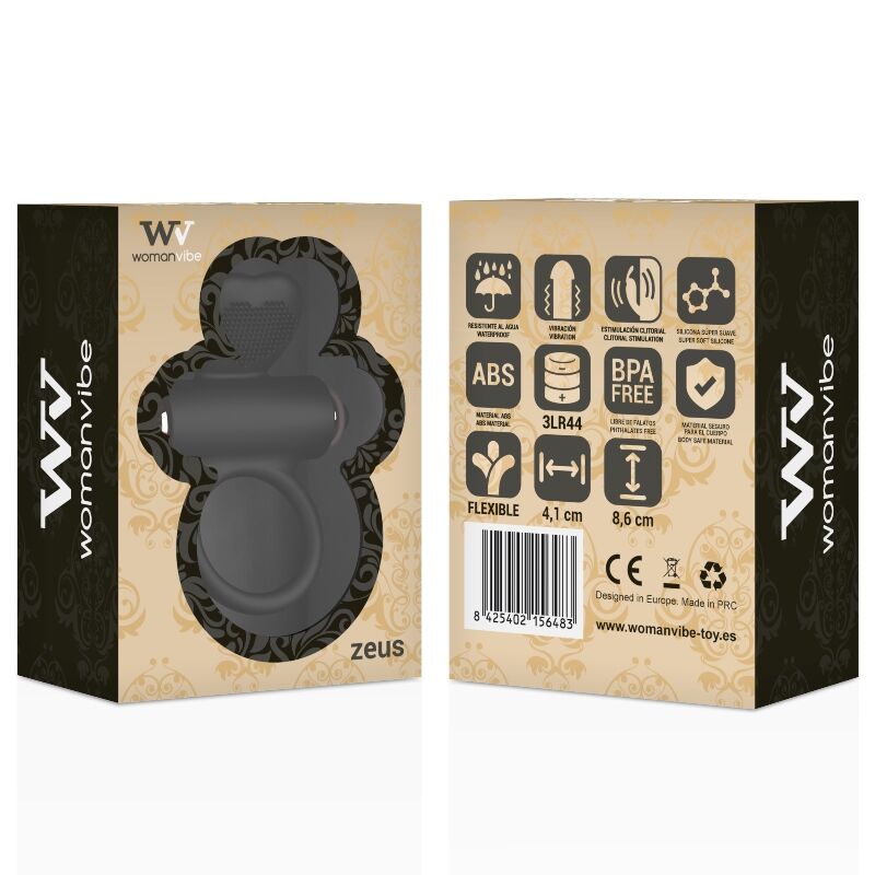 WOMANVIBE ANNEAU VIBRATEUR SILICONE VIBE ZEUS — vue détaillée