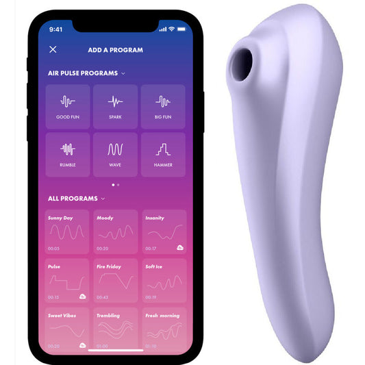SATISFYER CONNECT Vibrateur Dual Pleasure Air Pulse Mauve - Aura Intime
