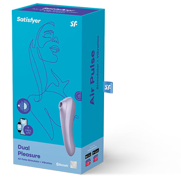 SATISFYER CONNECT Vibrateur Dual Pleasure Air Pulse Mauve — vue détaillée