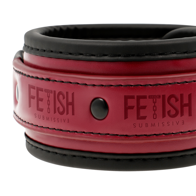 FETISH SUBMISSIVE DARK ROOM Menottes Cuir Végan Doublure Néoprène — vue alternative