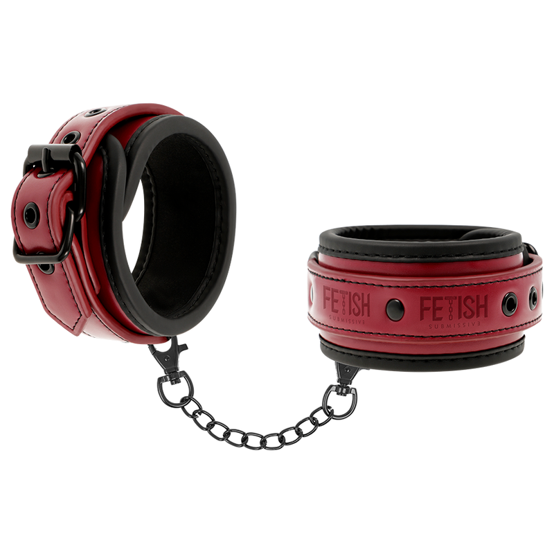FETISH SUBMISSIVE DARK ROOM Menottes Cuir Végan Doublure Néoprène - Aura Intime