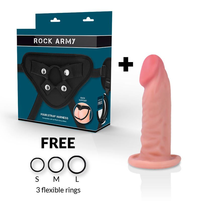 ROCK ARMY HARNAIS + GODE RÉALISTE TIGRE DOUBLE DENSITÉ 14 CM -O- 4.... — vue détaillée