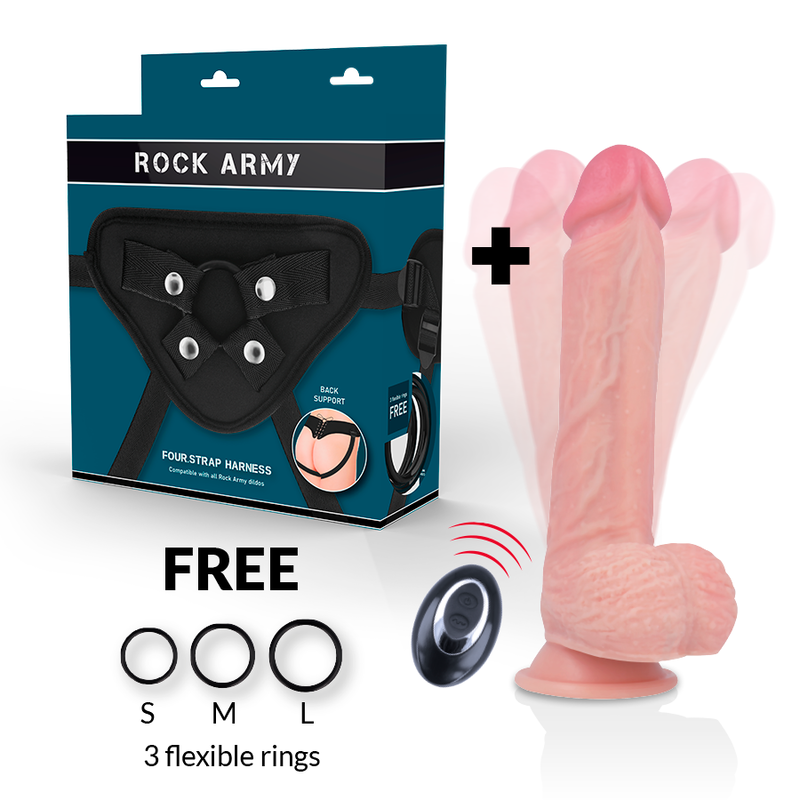 ROCK ARMY HARNAIS + VIBRATEUR SILICONE LIQUIDE PREMIUM TÉLÉCOMMANDE... — vue détaillée