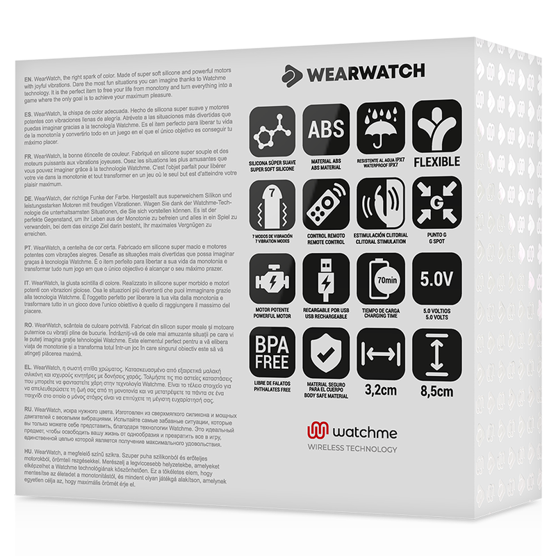 WEARWATCH Vibrateur Watchme Double Technologie Indigo/Eau Mer — accessoires inclus