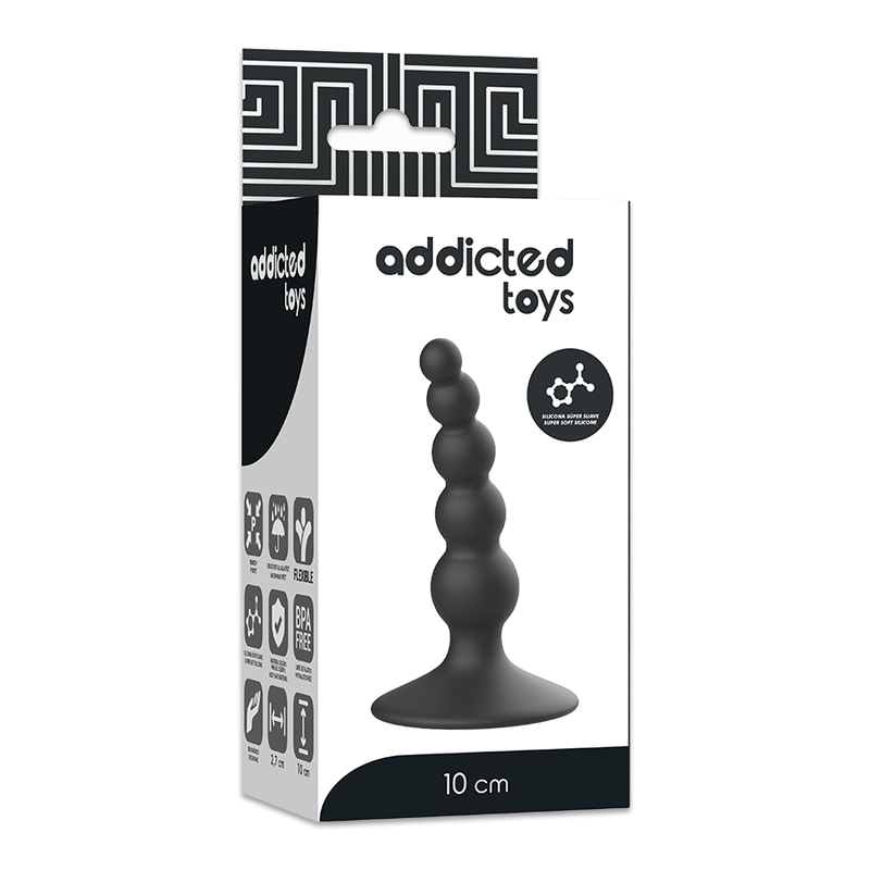 ADDICTED TOYS Plug Sexuel Anal 10 Cm Noir — accessoires inclus