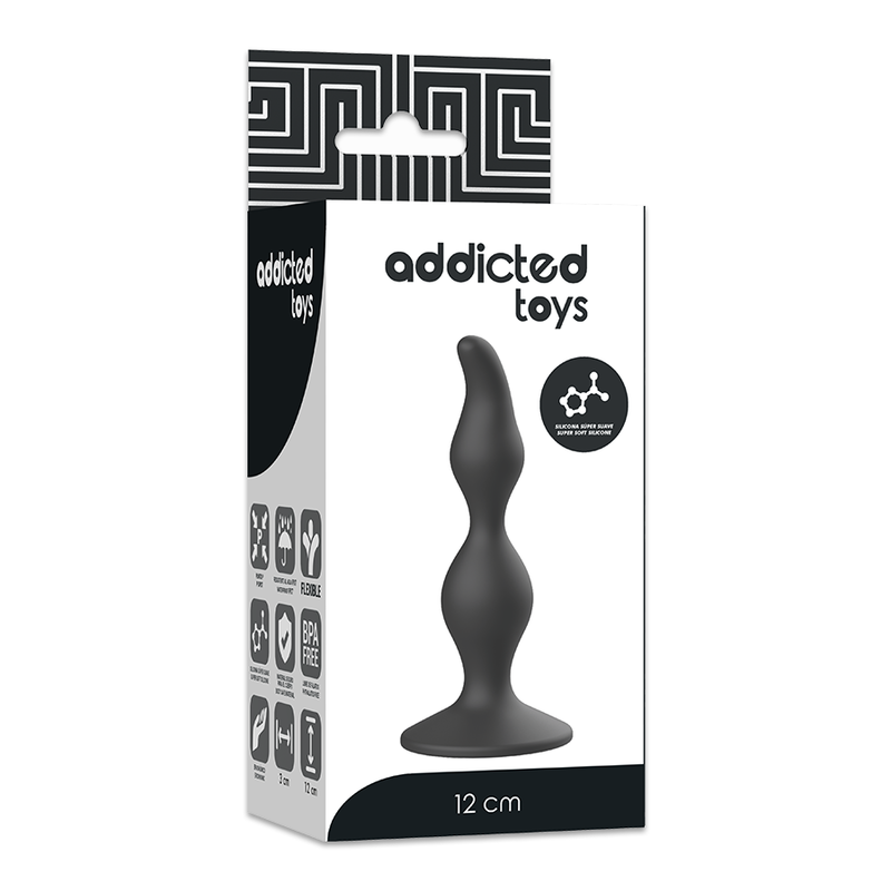 ADDICTED TOYS Plug Sexuel Anal 12 Cm Noir — accessoires inclus