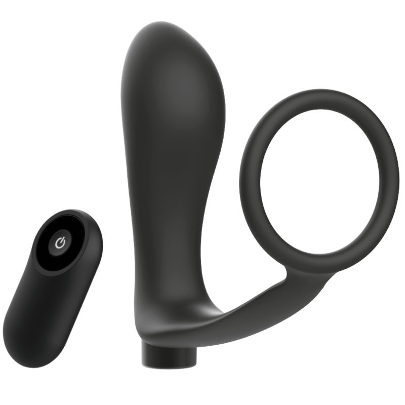 ADDICTED TOYS Anneau Pénis Télécommande Plug Anal Noir Rechargeable — vue détaillée