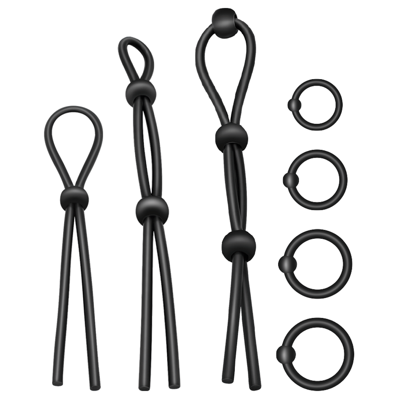 ADDICTED TOYS Ensemble Danneau Pénial Flexible Silicone 7 Pièces — vue détaillée
